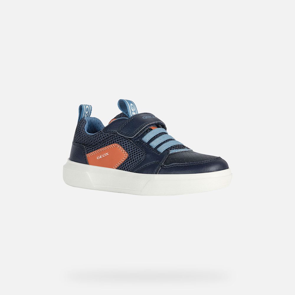 Geox Sneakers Navy/Orange Nettuno - Geox Boys Shoes - OHJQXY416